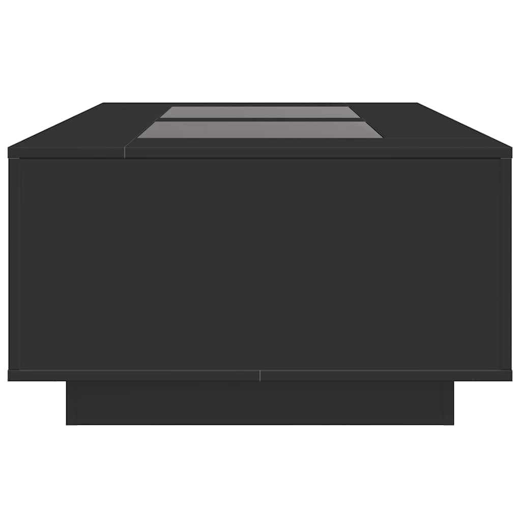 Mesa de centro luzes LED Infinity 116x69x40 cm preto