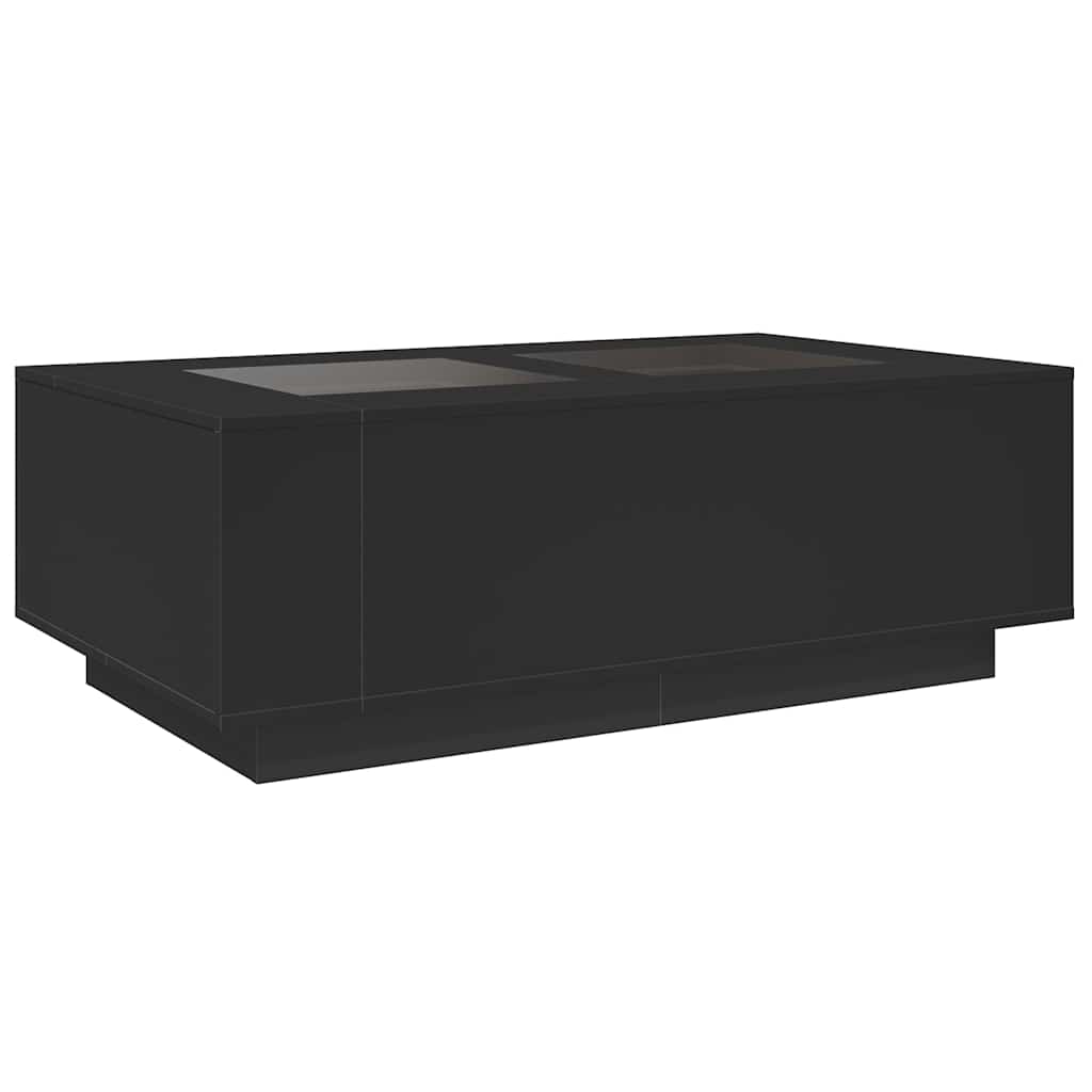 Mesa de centro luzes LED Infinity 116x69x40 cm preto