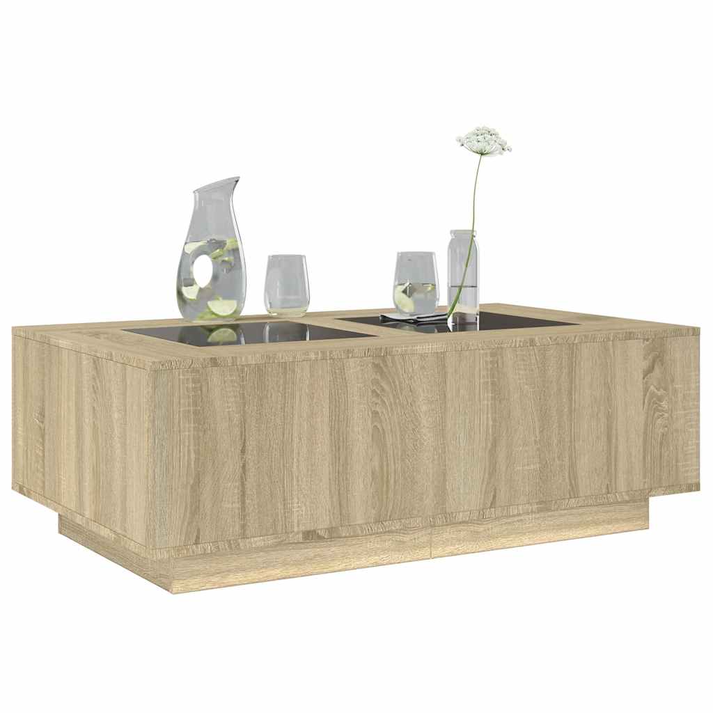 Mesa de centro luzes LED Infinity 116x69x40 cm carvalho sonoma