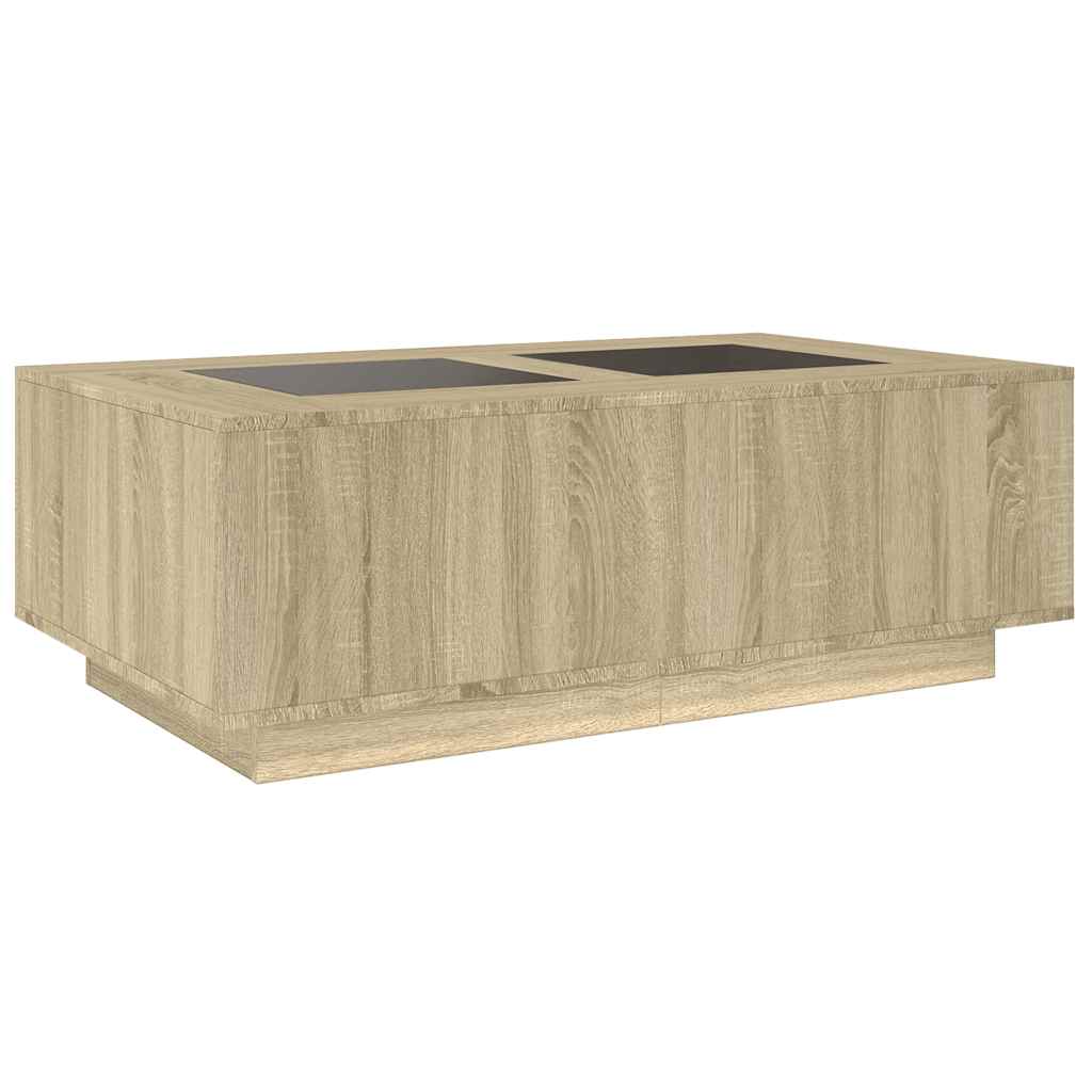 Mesa de centro luzes LED Infinity 116x69x40 cm carvalho sonoma