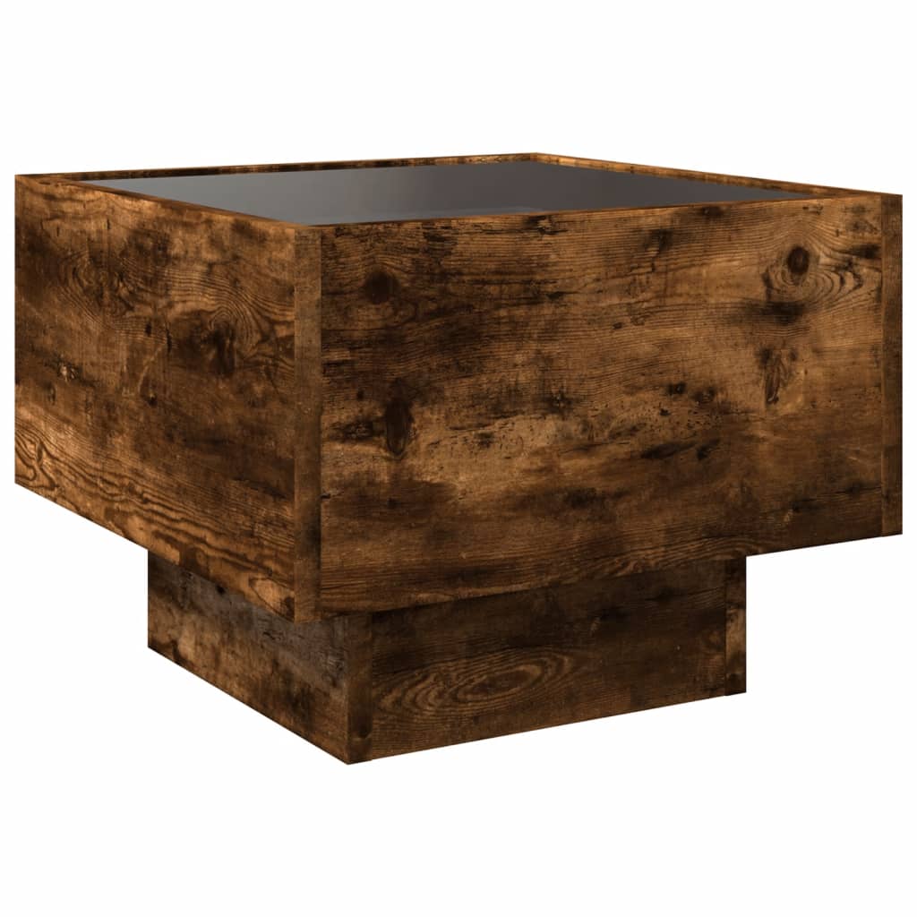 Mesa de cabeceira c/ LED Infinity 40x40x30 cm carvalho fumado