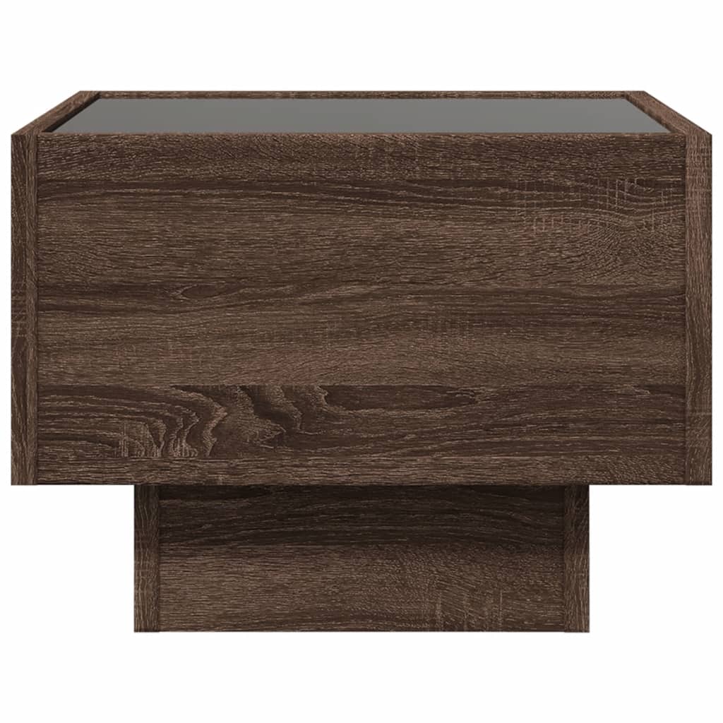 Mesa de cabeceira c/ LED Infinity 40x40x30 cm carvalho castanho