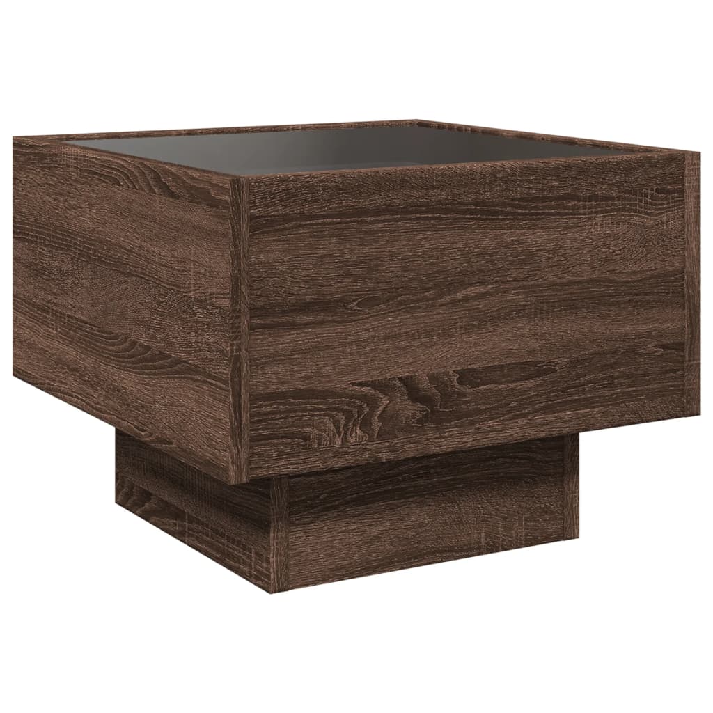 Mesa de cabeceira c/ LED Infinity 40x40x30 cm carvalho castanho