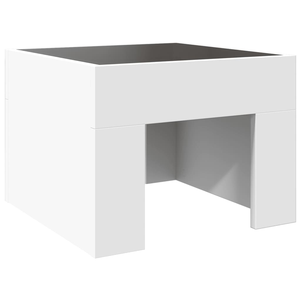 Mesa de cabeceira com luzes LED Infinity 40x40x30 cm branco