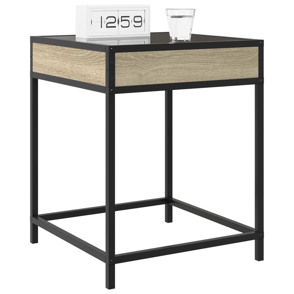 Mesa de cabeceira c/ LED Infinity 40x40x51 cm carvalho sonoma