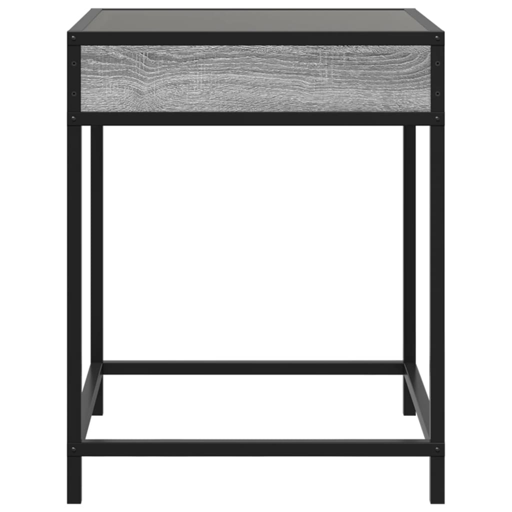 Mesa de cabeceira c/ LED Infinity 40x40x51 cm cinzento sonoma