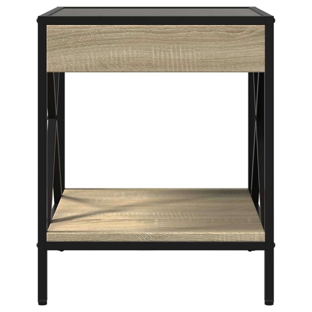 Mesa de cabeceira c/ LED Infinity 40x40x49 cm carvalho sonoma