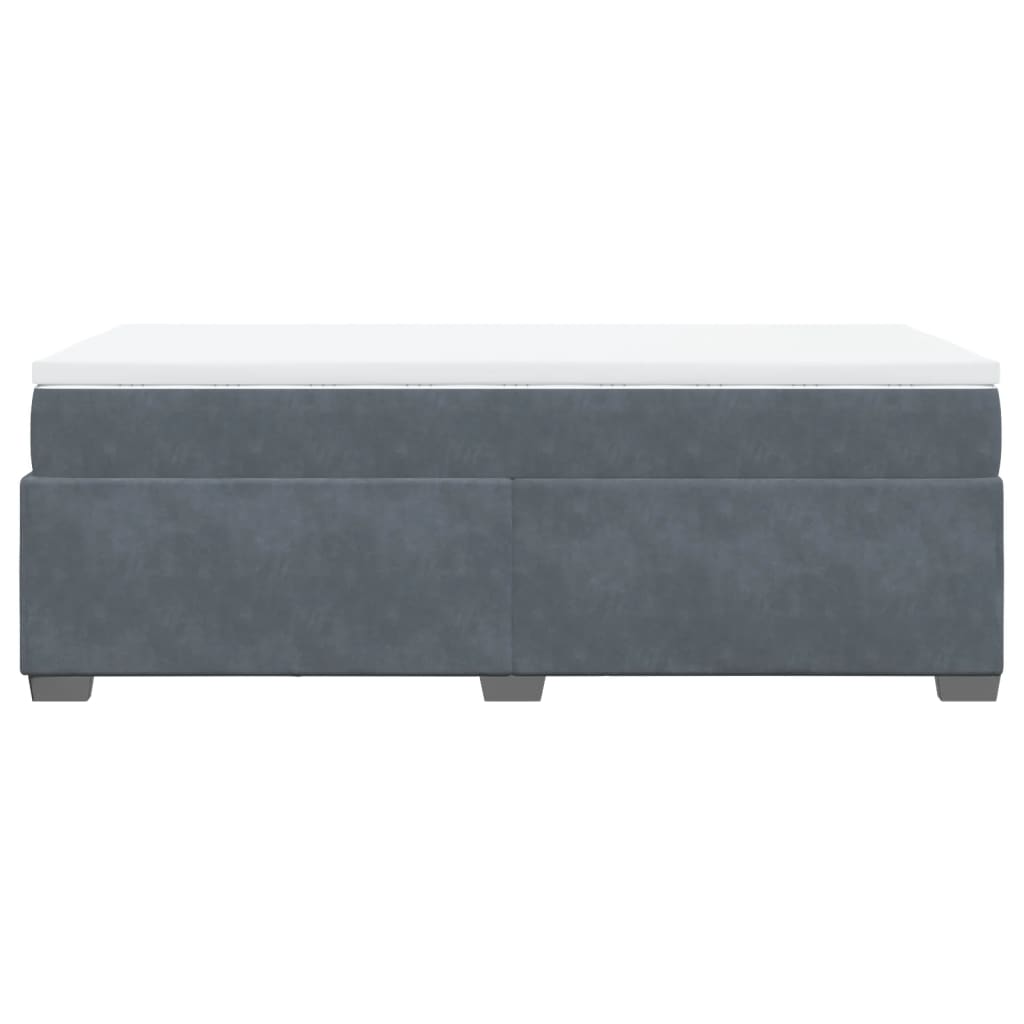 Cama com molas/colchão 80x200 cm veludo cinza-escuro