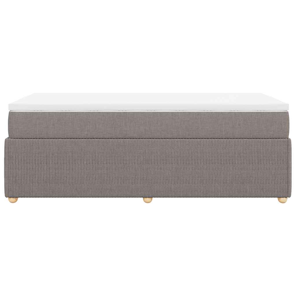 Cama com molas/colchão 100x200 cm tecido cinza-acastanhado