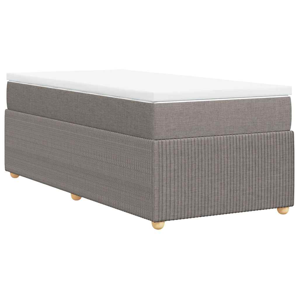 Cama com molas/colchão 100x200 cm tecido cinza-acastanhado