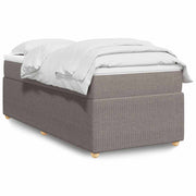 Cama com molas/colchão 100x200 cm tecido cinza-acastanhado