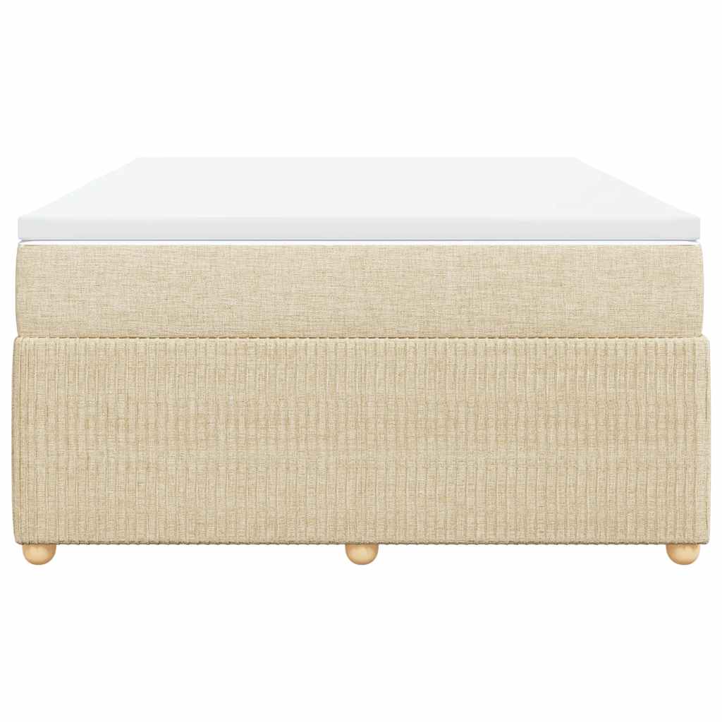 Cama com molas/colchão 140x190 cm tecido cor creme