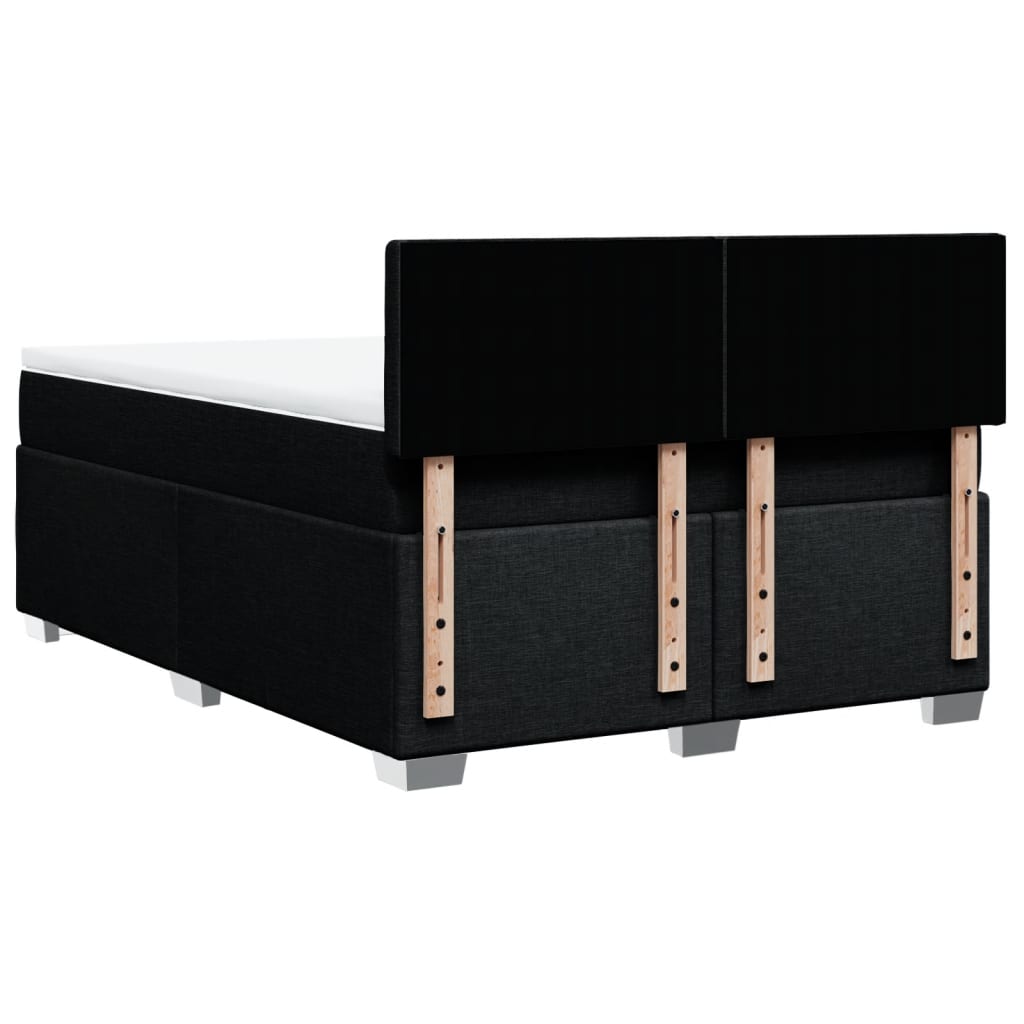 Cama com molas/colchão 140x200 cm tecido preto