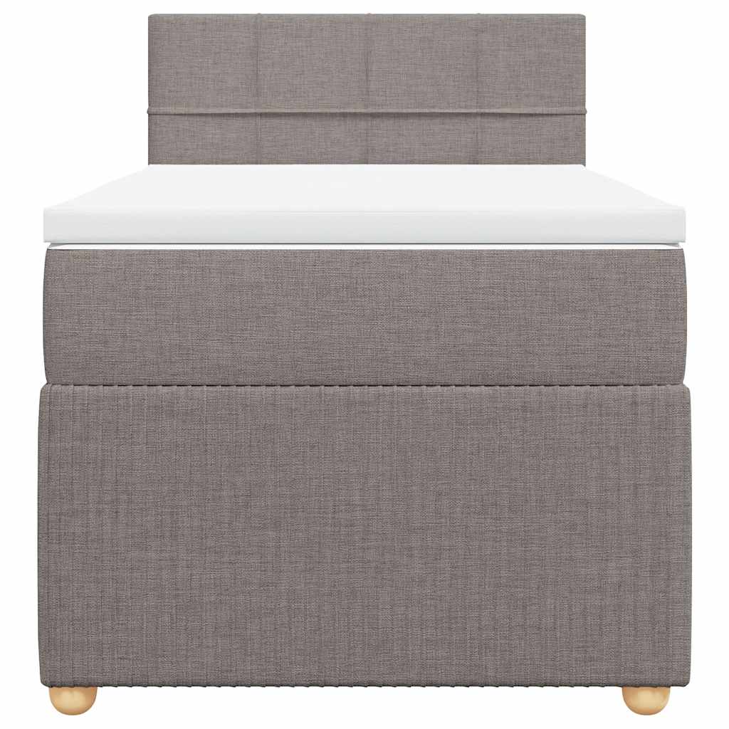 Cama com molas/colchão 100x200 cm tecido cinza-acastanhado