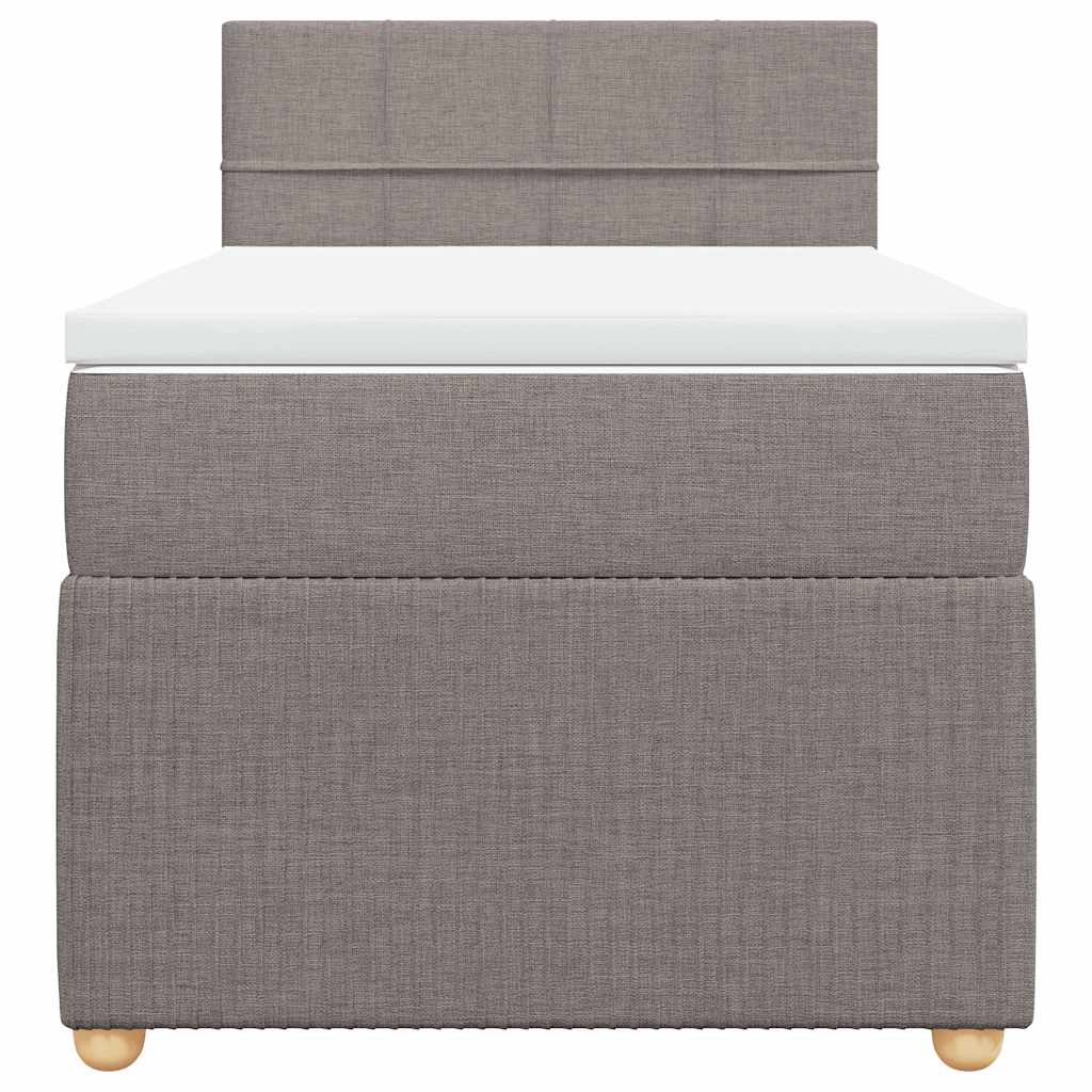 Cama com molas/colchão 100x200 cm tecido cinza-acastanhado
