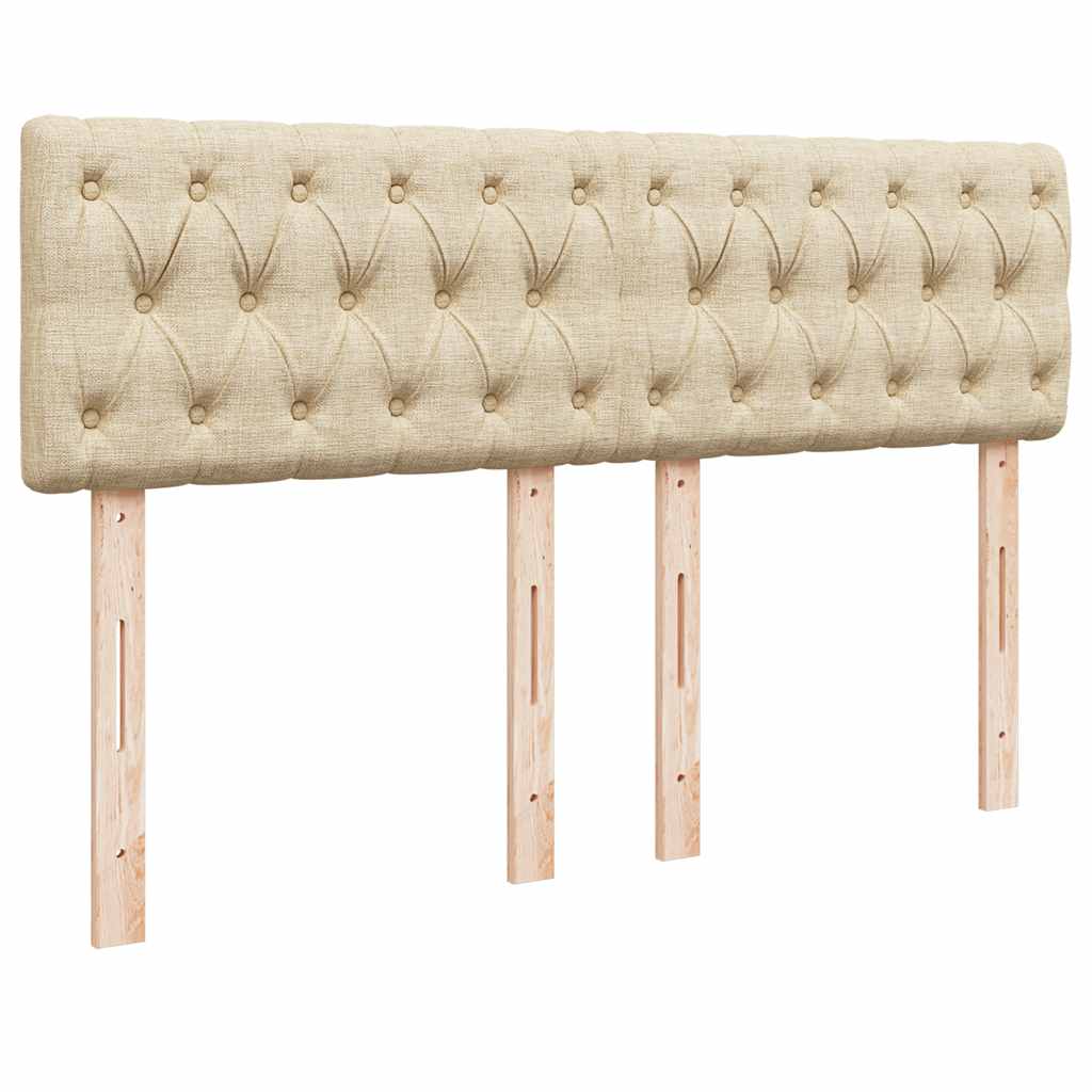 Cama com molas/colchão 140x190 cm tecido cor creme