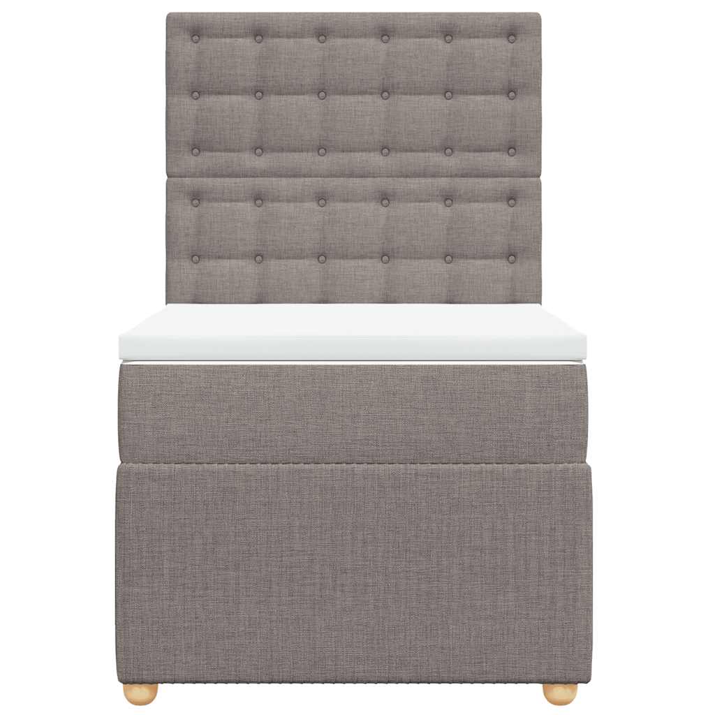 Cama com molas/colchão 100x200 cm tecido cinza-acastanhado