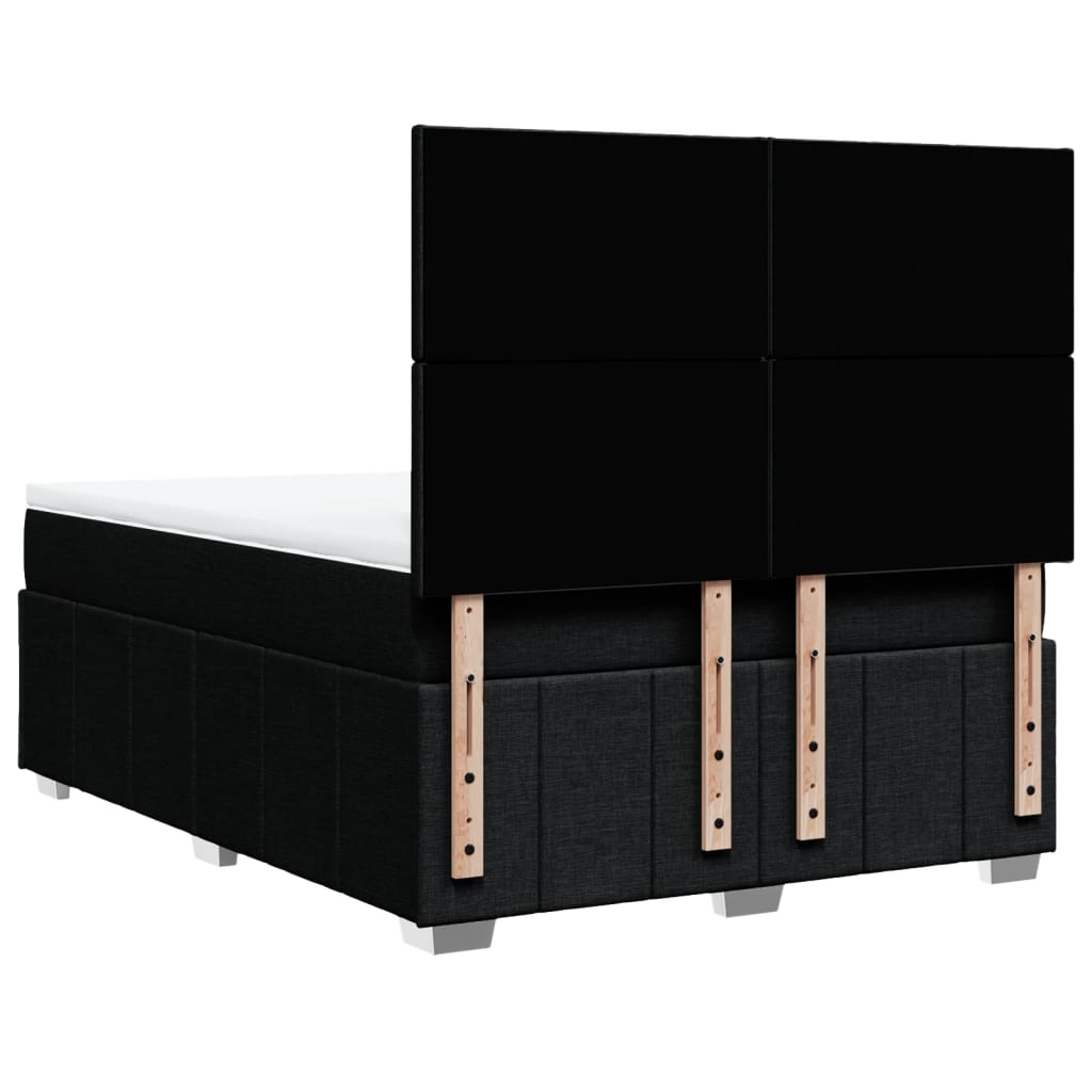 Cama com molas/colchão 160x200 cm tecido preto