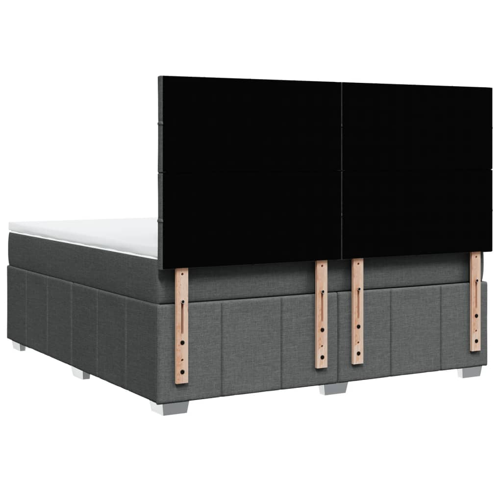 Cama com molas/colchão 180x200 cm tecido cinzento-escuro