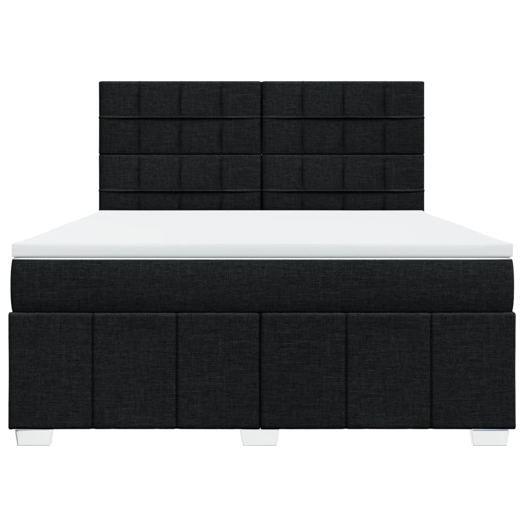 Cama com molas/colchão 180x200 cm tecido preto