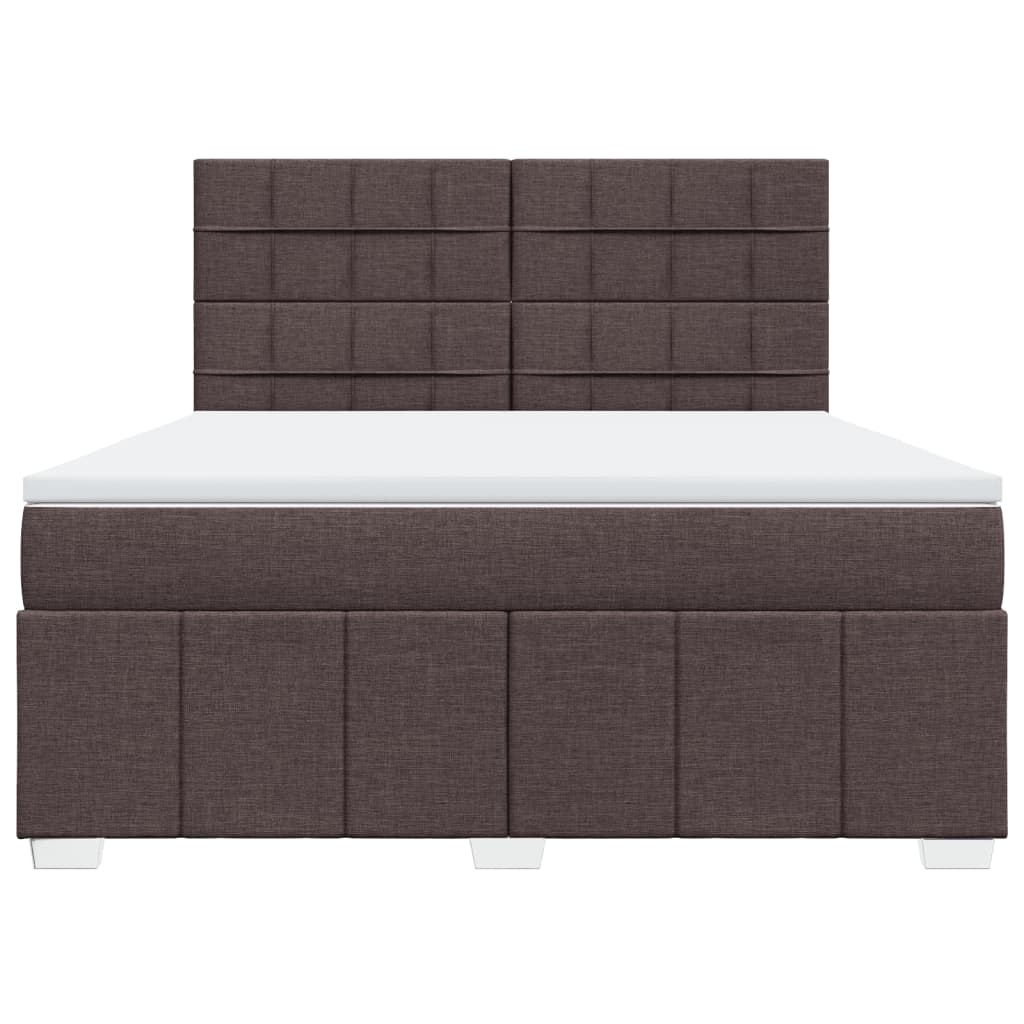 Cama com molas/colchão 180x200 cm tecido castanho-escuro