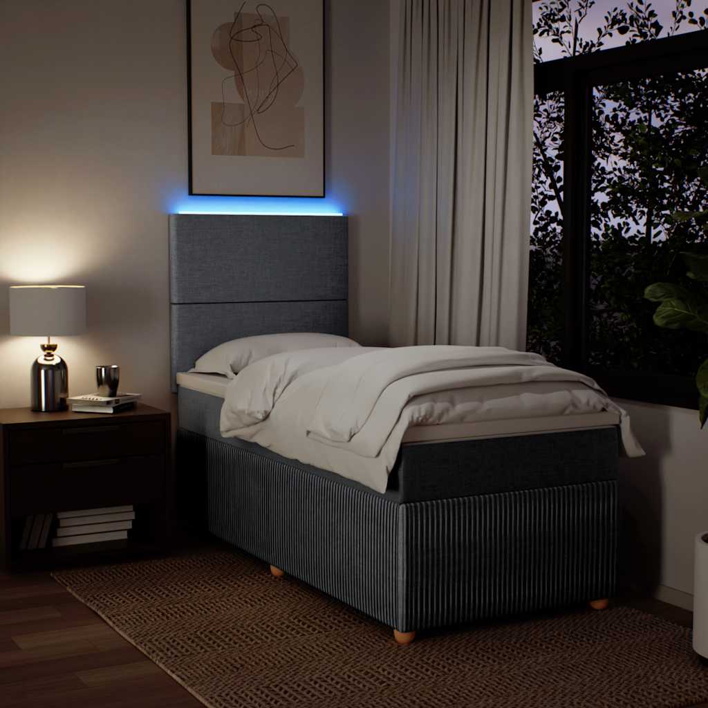 Cama com molas/colchão 80x200 cm tecido cinza-claro