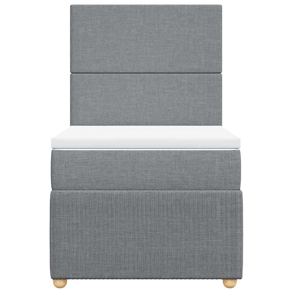 Cama com molas/colchão 80x200 cm tecido cinza-claro