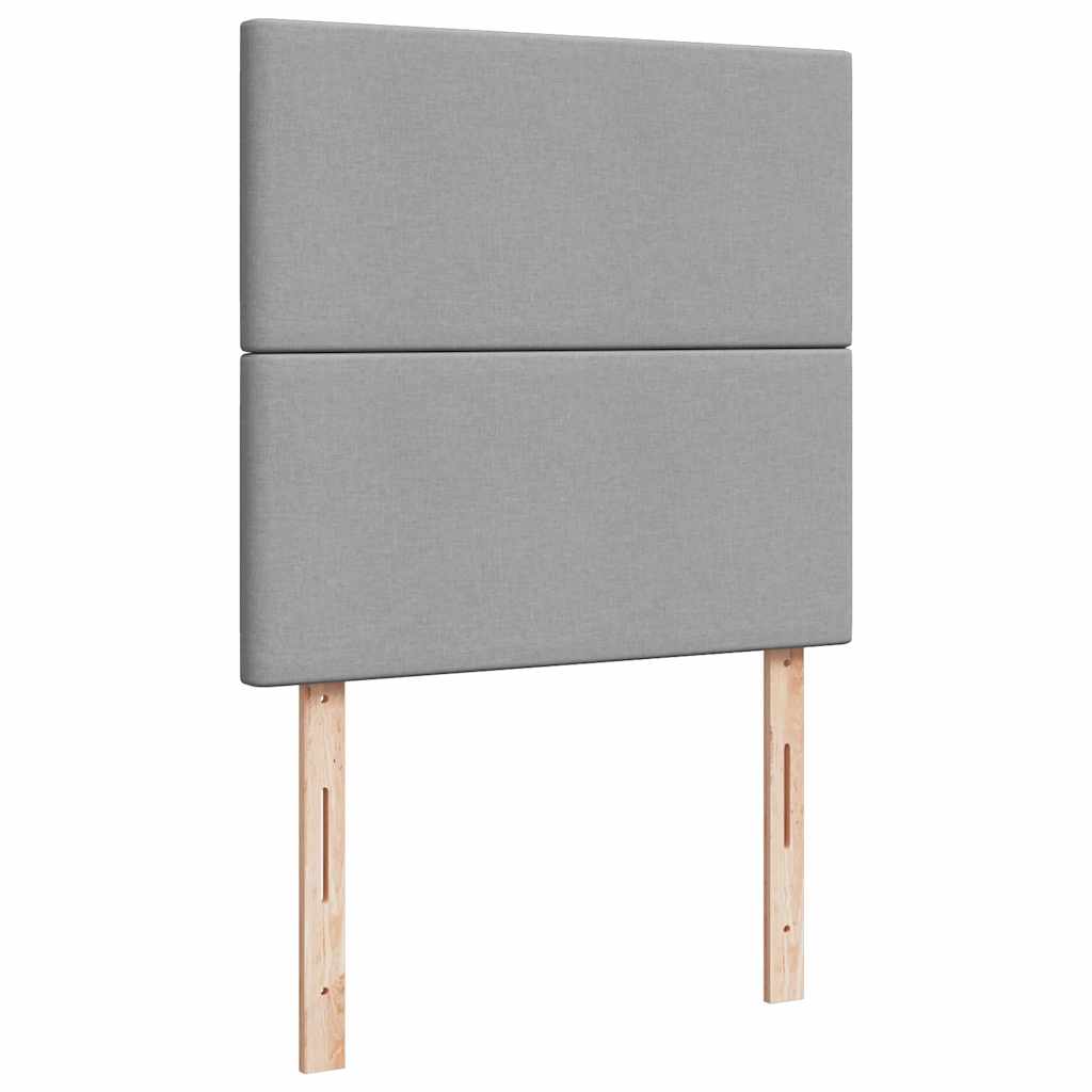 Cama com molas/colchão 80x200 cm tecido cinza-claro