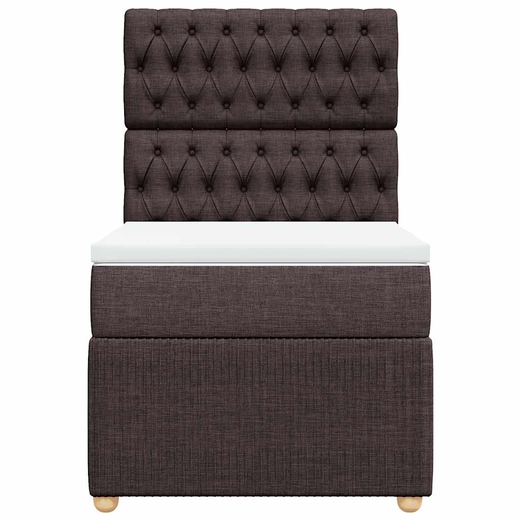 Cama com molas/colchão 80x200 cm tecido castanho-escuro