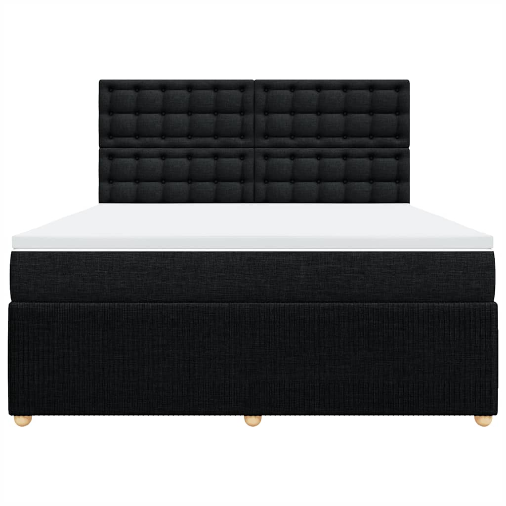 Cama com molas/colchão 180x200 cm tecido preto