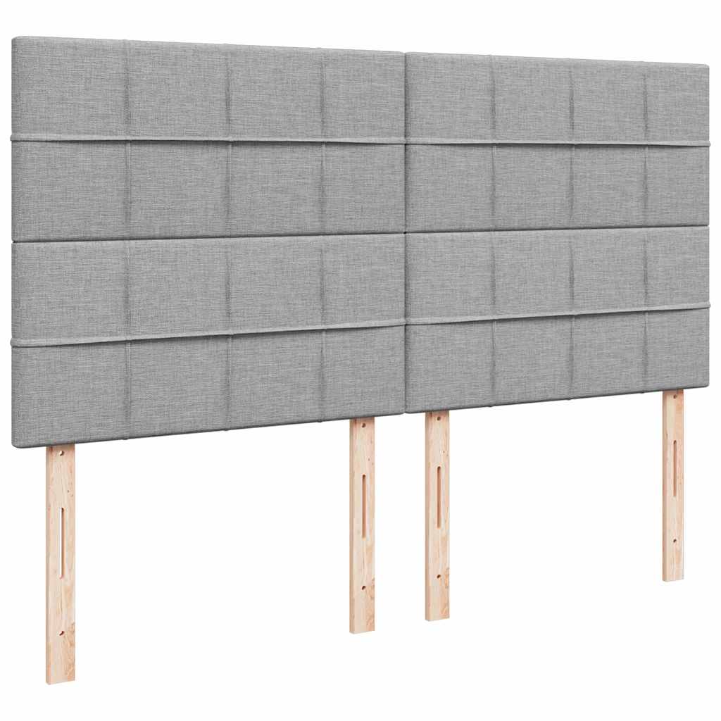 Cama com molas/colchão 200x200 cm tecido cinza-claro