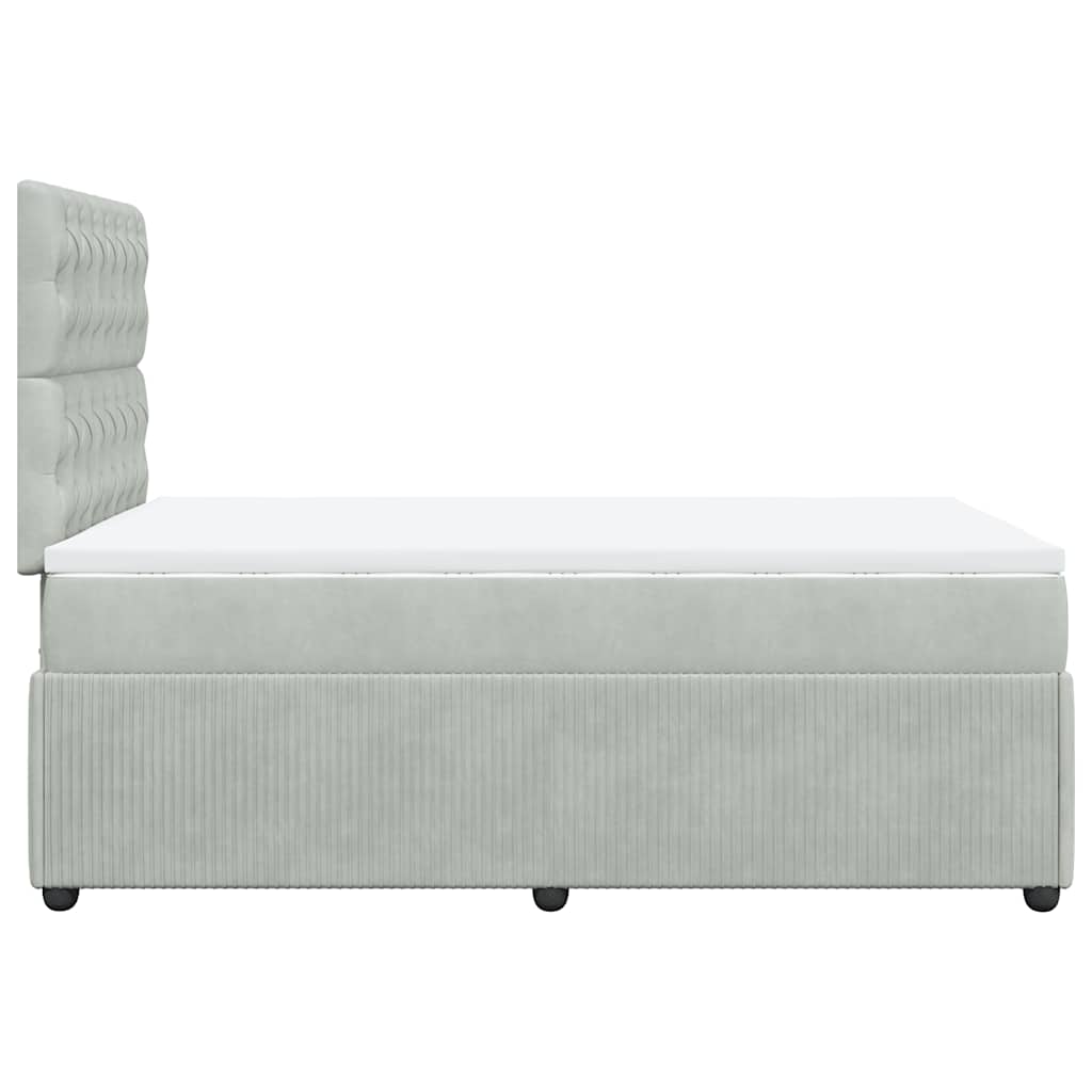 Cama boxspring com colchão 120x190 cm veludo cinzento-claro