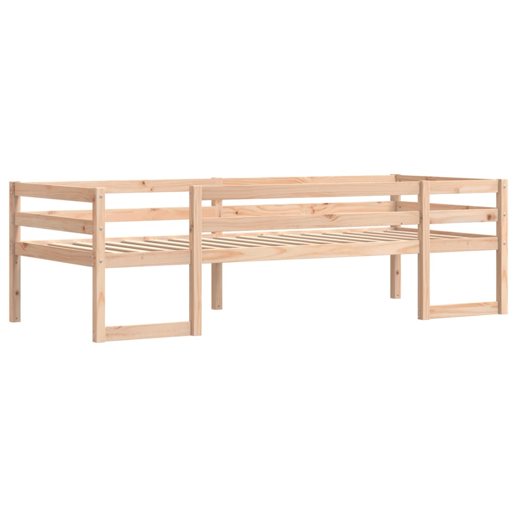 Estrutura de cama infantil 75x190 cm madeira de pinho maciça