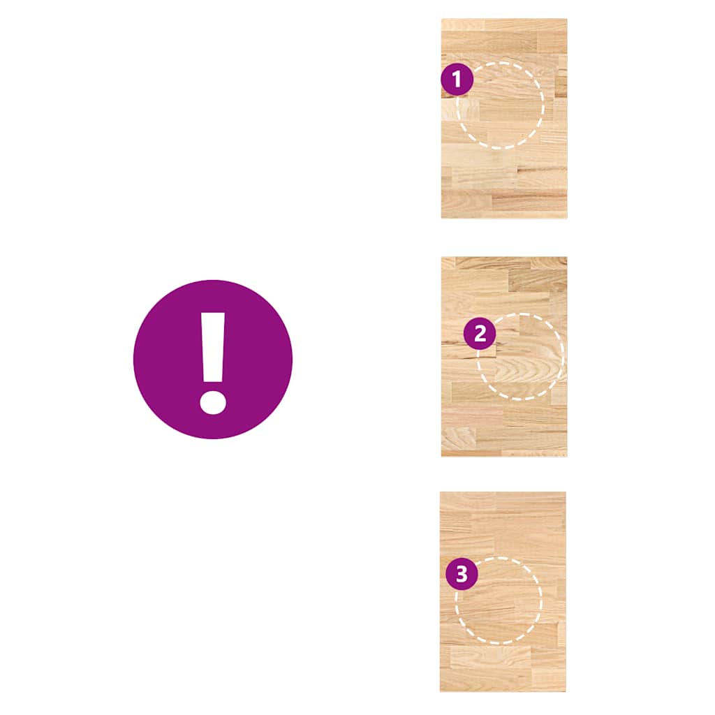 Bancada de cozinha retangular 40x63,5x2,7 cm carvalho maciça