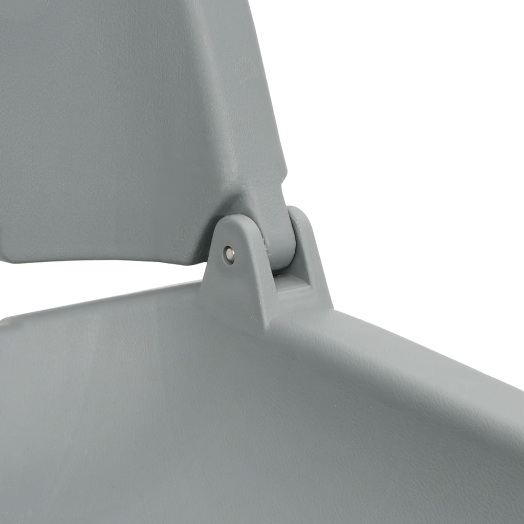 2 pcs conj. assento barco dobrável s/ almofada 48x51x41cm cinza