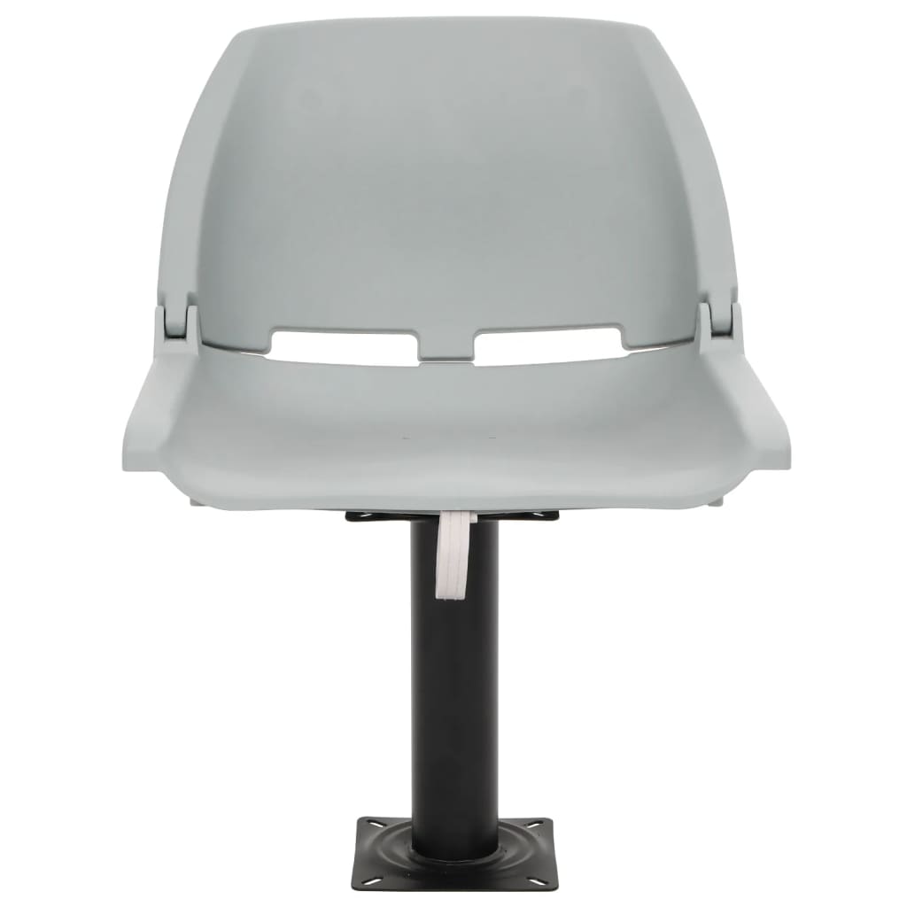 2 pcs conj. assento barco dobrável s/ almofada 48x51x41cm cinza