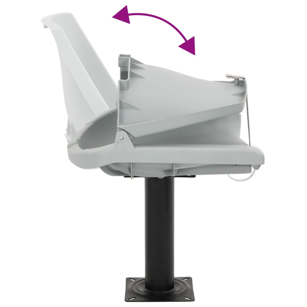 2 pcs conj. assento barco dobrável s/ almofada 48x51x41cm cinza