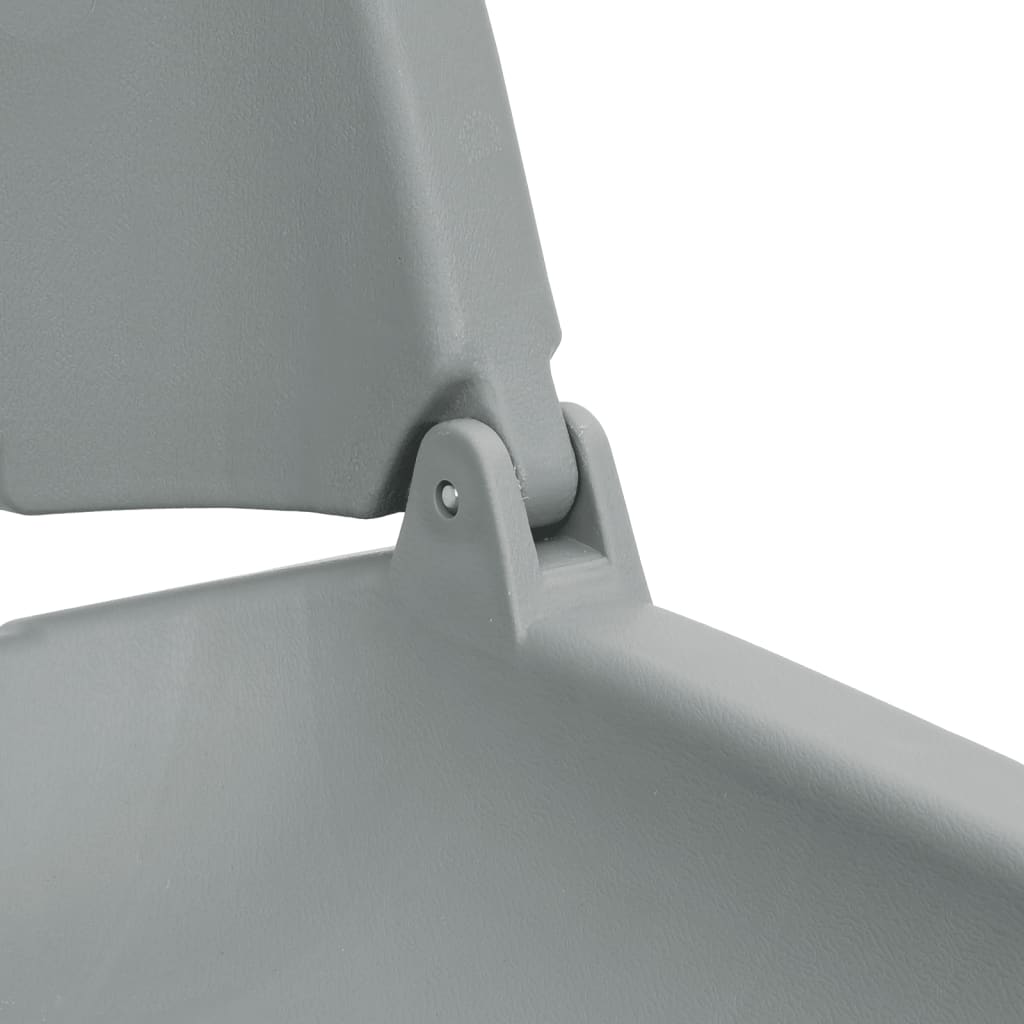 2 pcs conj. assento barco dobrável s/ almofada 48x51x41cm cinza