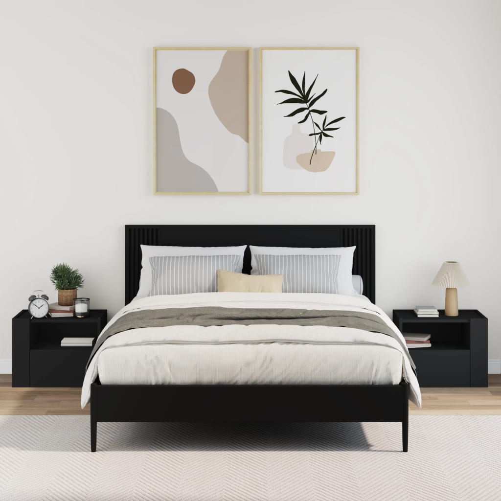 Mesas de cabeceira de parede 2 pcs 45x30x35 cm branco