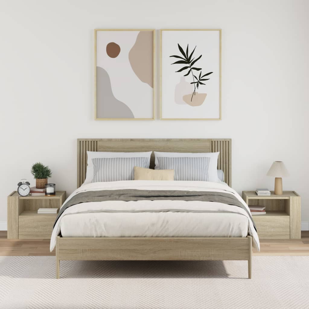 Mesas de cabeceira de parede 2 pcs 45x30x35 cm branco