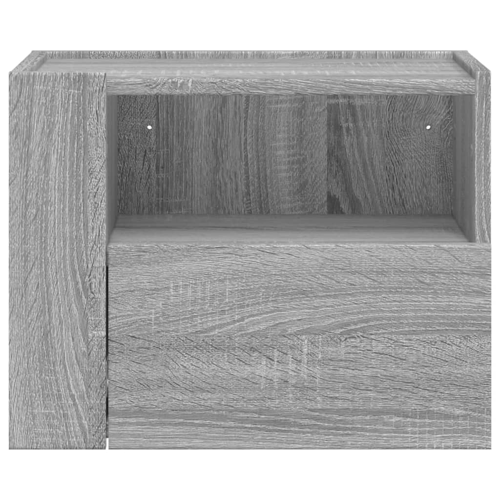 Mesa de cabeceira de parede 45x30x35 cm cinzento sonoma