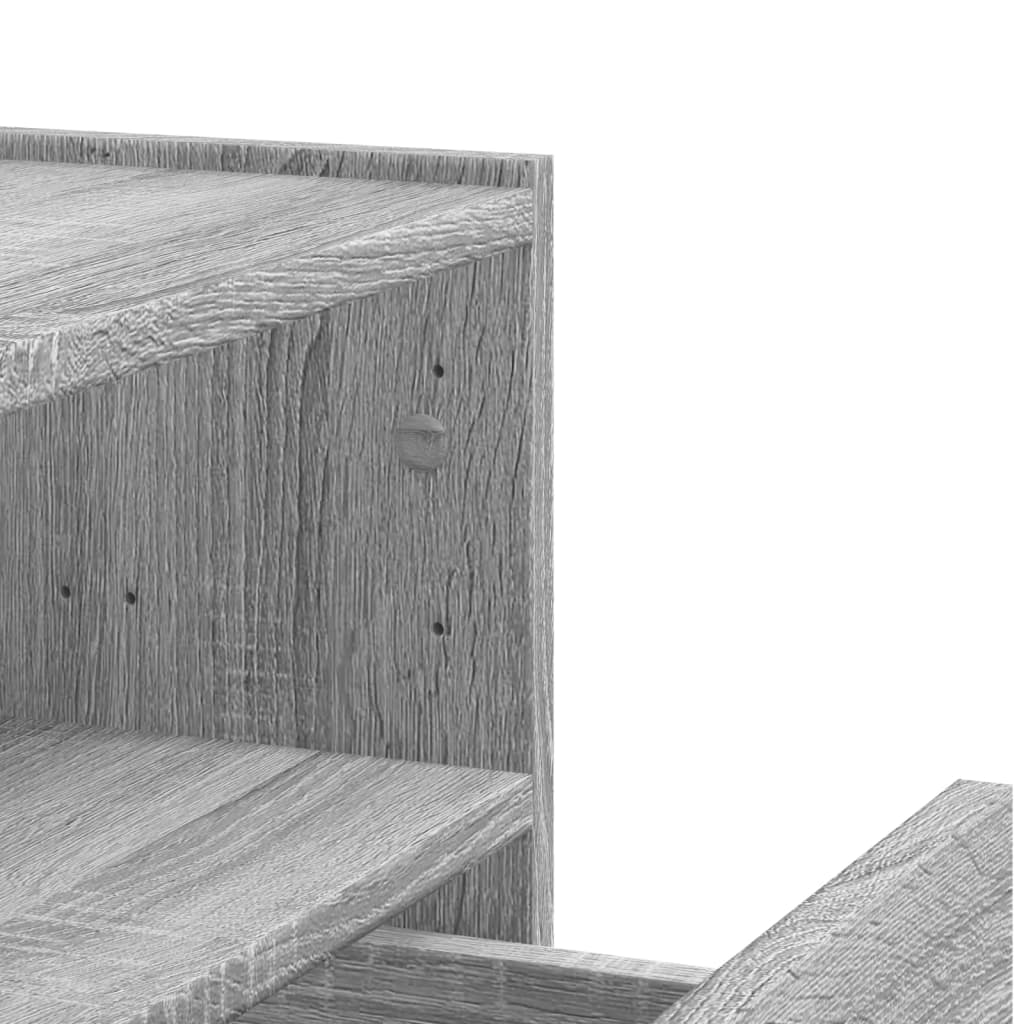 Mesas de cabeceira de parede 2 pcs 45x30x35 cm cinzento cimento