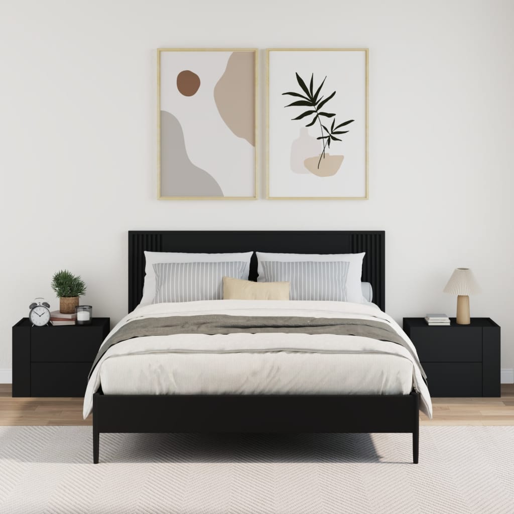 Mesas de cabeceira de parede 2 pcs 45x30x35 cm branco