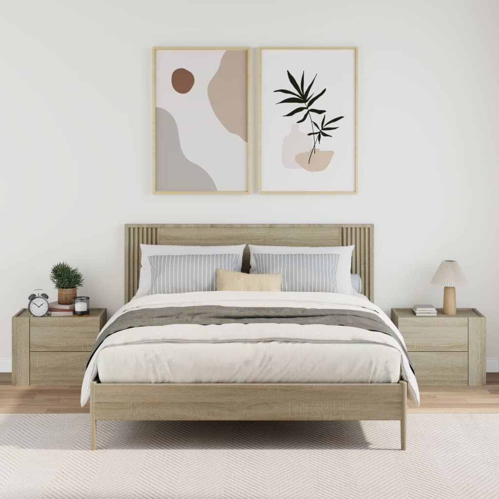 Mesas de cabeceira de parede 2 pcs 45x30x35 cm branco