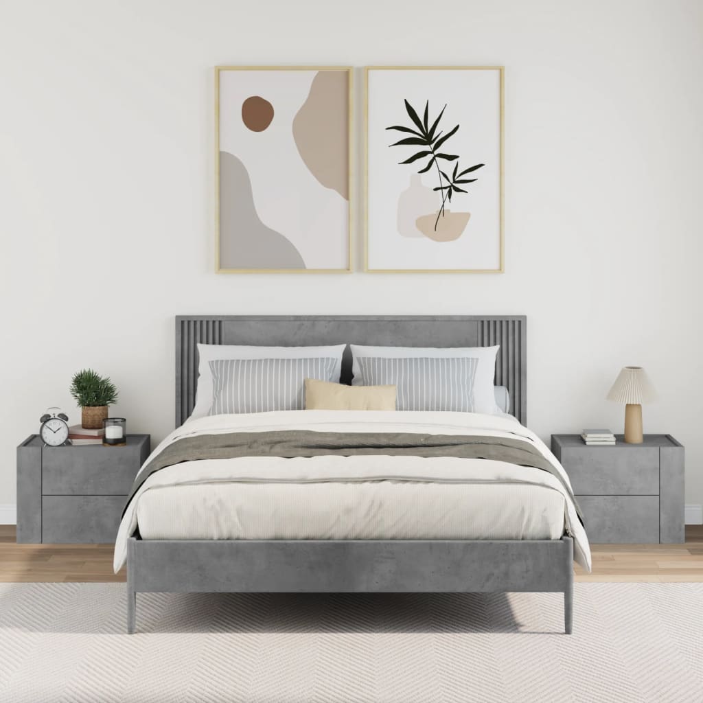 Mesas de cabeceira de parede 2 pcs 45x30x35 cm branco