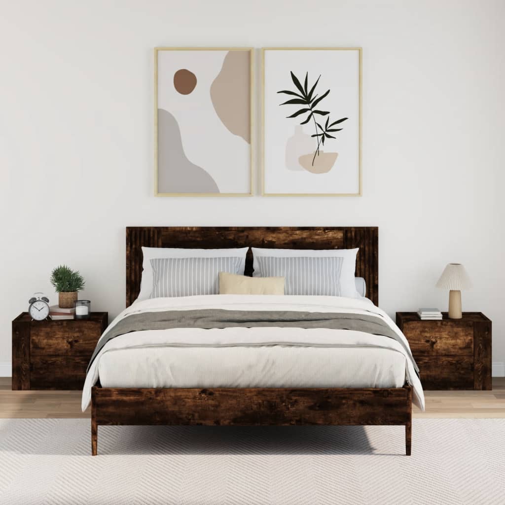 Mesas de cabeceira de parede 2 pcs 45x30x35 cm branco