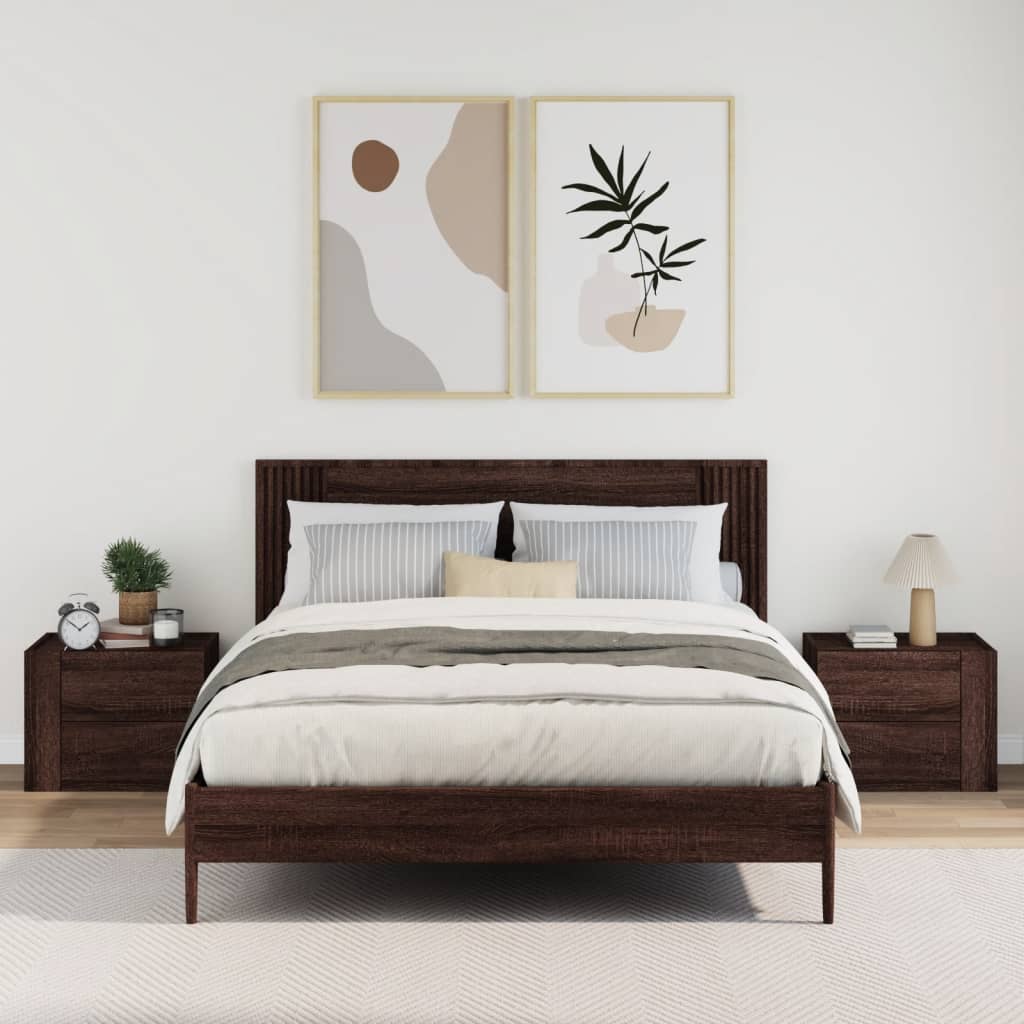 Mesas de cabeceira de parede 2 pcs 45x30x35 cm cinzento sonoma