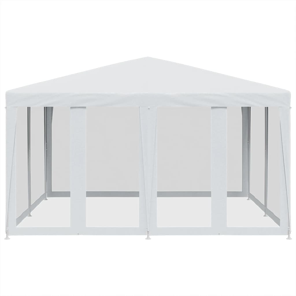 Tenda p/ festas c/ 8 paredes laterais malha 4x4 m PEAD branco