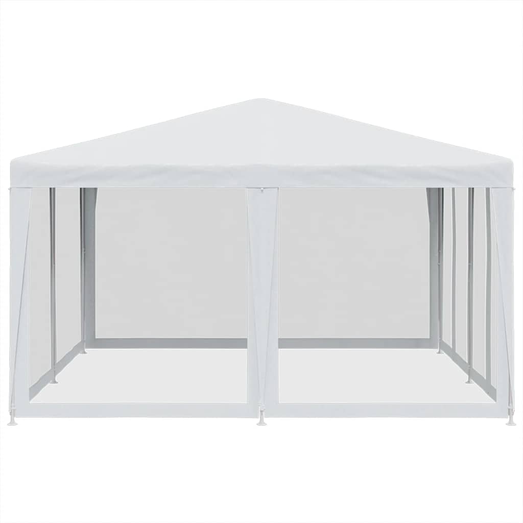 Tenda p/ festas c/ 8 paredes laterais malha 4x4 m PEAD branco