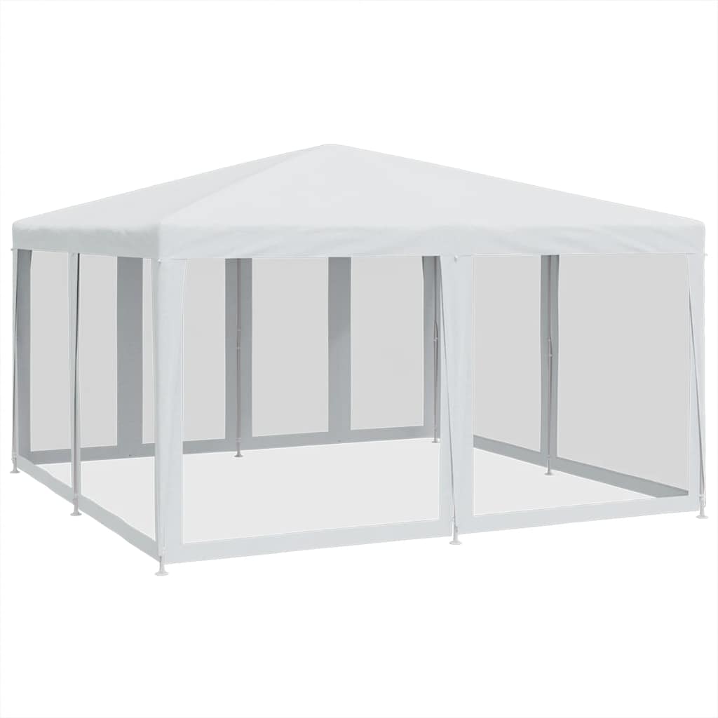 Tenda p/ festas c/ 8 paredes laterais malha 4x4 m PEAD branco